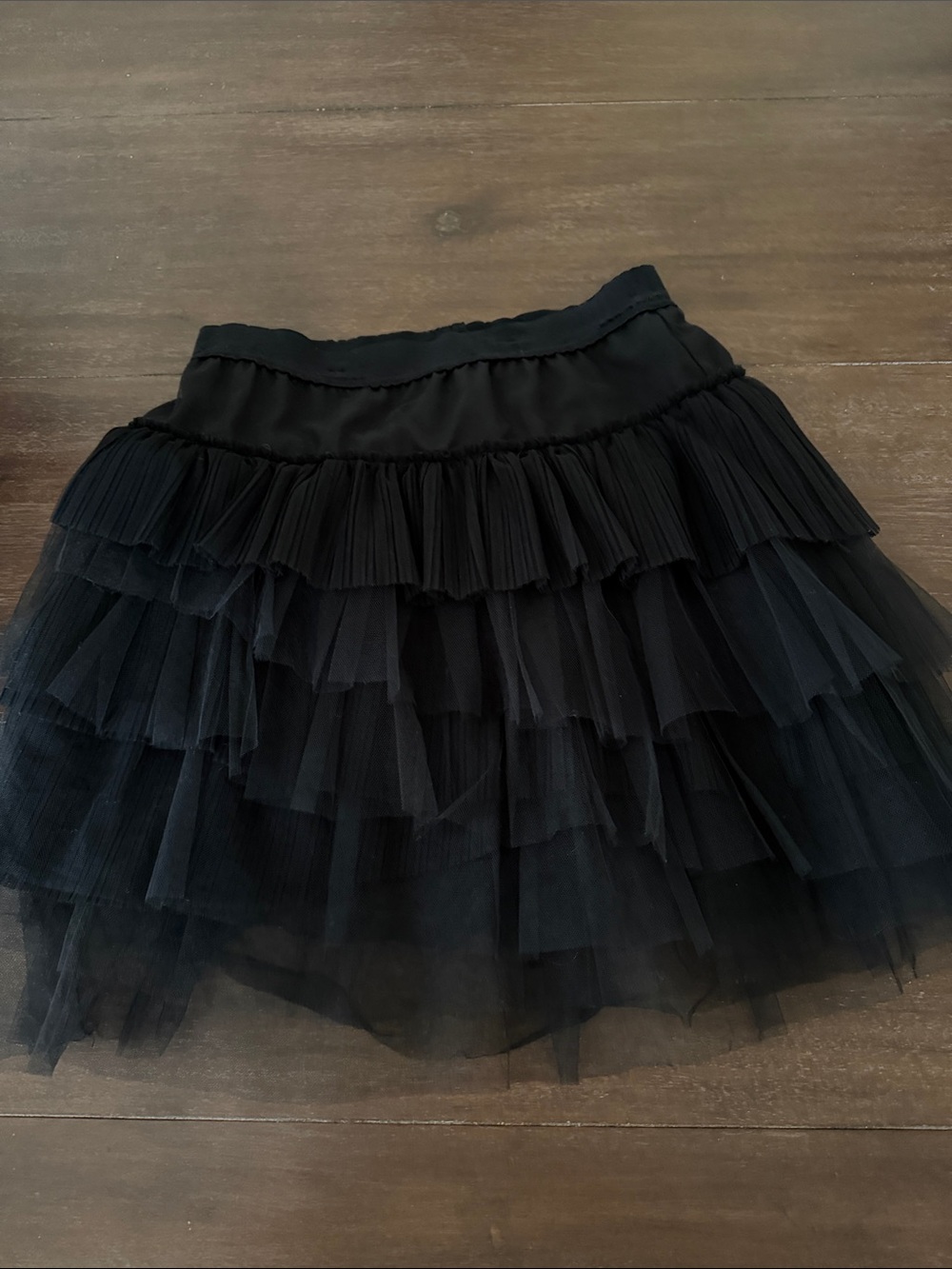 BCBGMaxAzria Black Tiered Tulle Skater Skirt